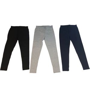Kidpik Children Girls Leggings Medium 10 Black, Navy and Gray - NWT